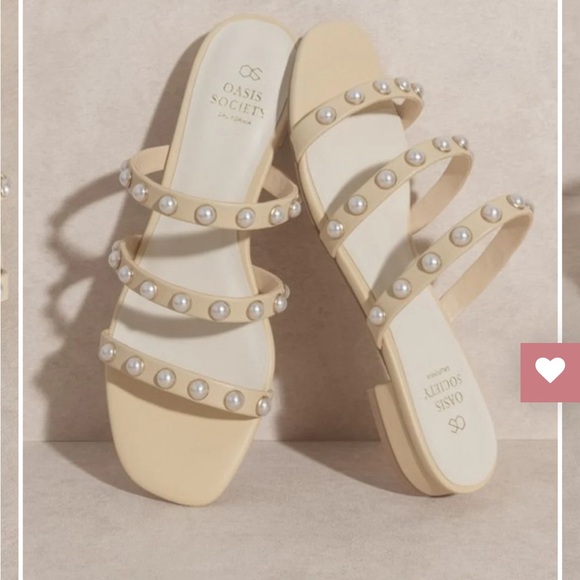 Like new Oasis Society Valerie Pearl Flat Slide Sandals Size 7.5 - Picture 2 of 11